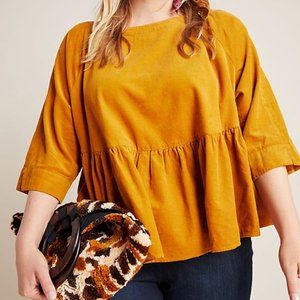 MAEVE Maria oversized corduroy babydoll blouse
